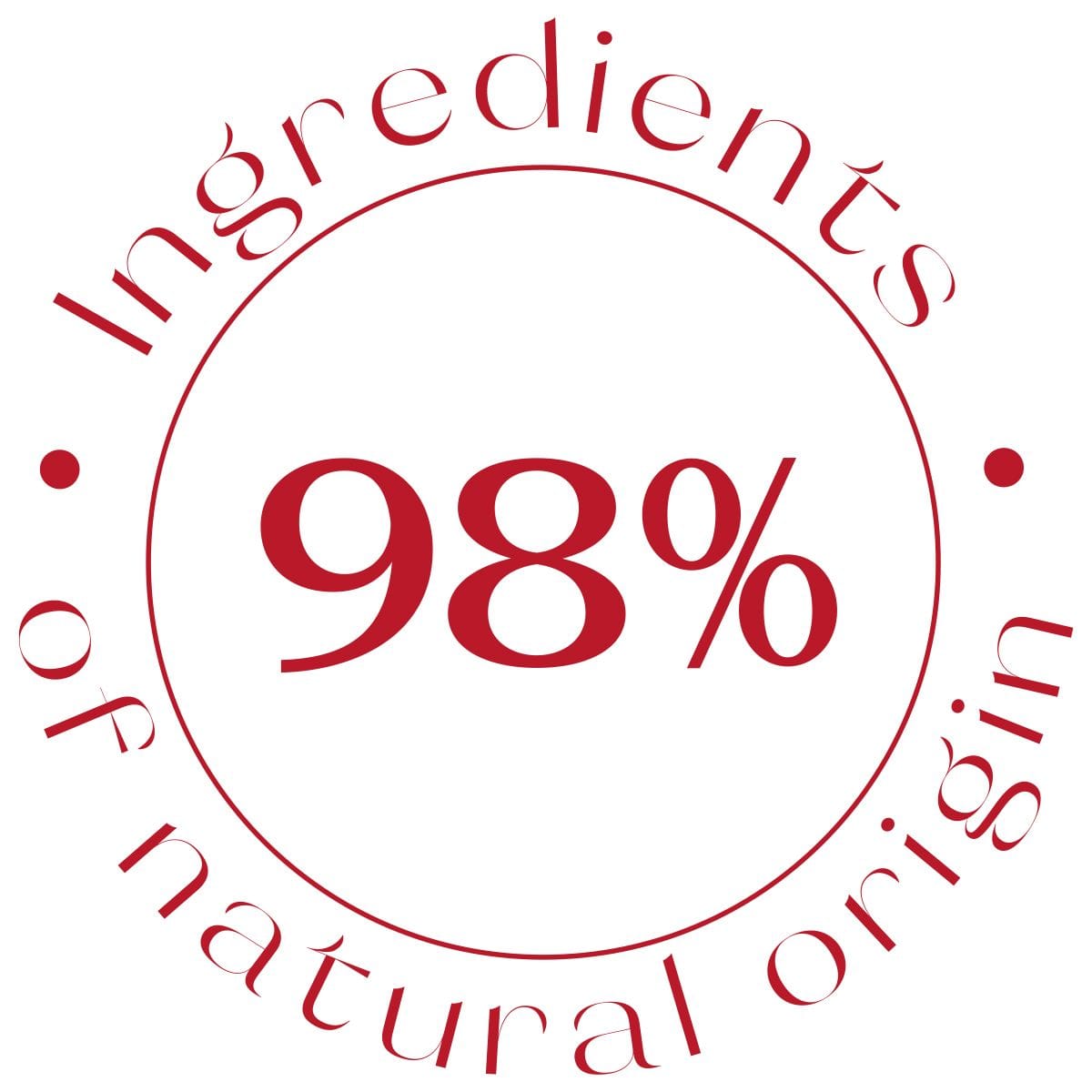98% di ingredienti di origine naturale